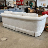 Baker Furniture Damask Skirted Roll-Arm SOFA 83w34d26h
