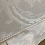 Baker Furniture Damask Skirted Roll-Arm SOFA 83w34d26h