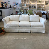 Baker Furniture Damask Skirted Roll-Arm SOFA 83w34d26h