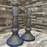 2pc Set Rueven Art Glass Candleholders ACCESSORIES 3.5d7h