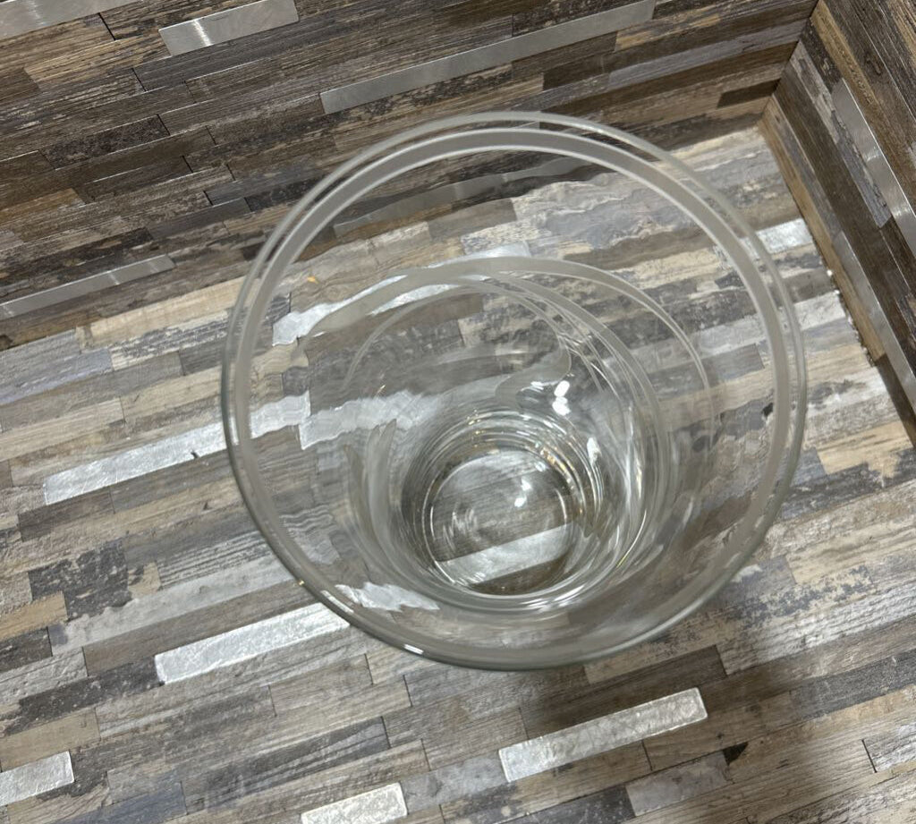 Etched Floral Glass Vase ACCESSORIES 5.5d10h