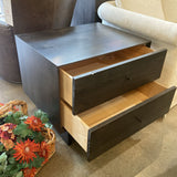 Room & Board Hudson Modern 2-Drawer NIGHTSTAND Charcoal Maple 26w20d22.5h