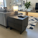 Room & Board Hudson Modern 2-Drawer NIGHTSTAND Charcoal Maple 26w20d22.5h