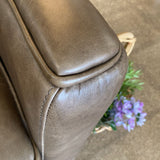 Pottery Barn Irving Square Arm Leather Swivel CHAIR 31w28d32h