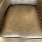 Pottery Barn Irving Square Arm Leather Swivel CHAIR 31w28d32h