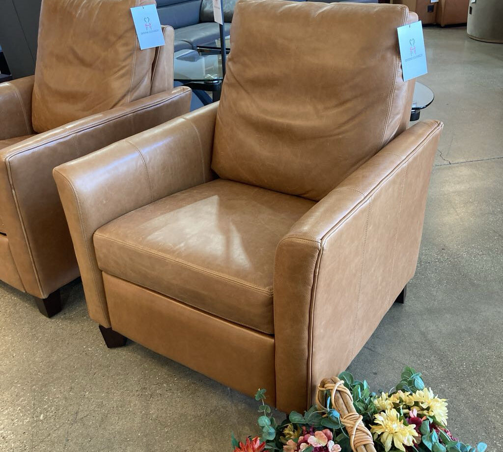 Ballard Designs Layla Leather Pushback RECLINERS 34w34d39h