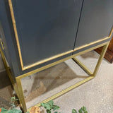 Ballard Designs Harper Campaign Bar CABINET Midnight Blue 28w20d54.5h