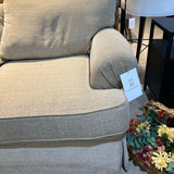Fabric Skirted Roll-Arm LOVE SEAT 70w40d32h