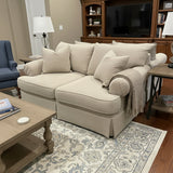 Fabric Skirted Roll-Arm LOVE SEAT 70w40d32h