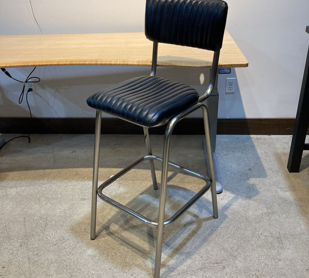 Waylen Leather & Iron BAR/COUNTER STOOL 17w22d43h
