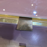 1970s Mauve Glass & Polished Brass Server FURNITURE 36w17d27h