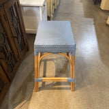 Robias Backless Rattan BAR/COUNTER STOOL Blue 19.5w17d24.5h