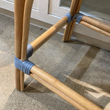 Robias Backless Rattan BAR/COUNTER STOOL Blue 19.5w17d24.5h