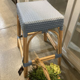 Robias Backless Rattan BAR/COUNTER STOOL Blue 19.5w17d24.5h