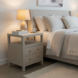 Celine 2-Drawer NIGHTSTAND Light Ash/Gold 21w17d27h