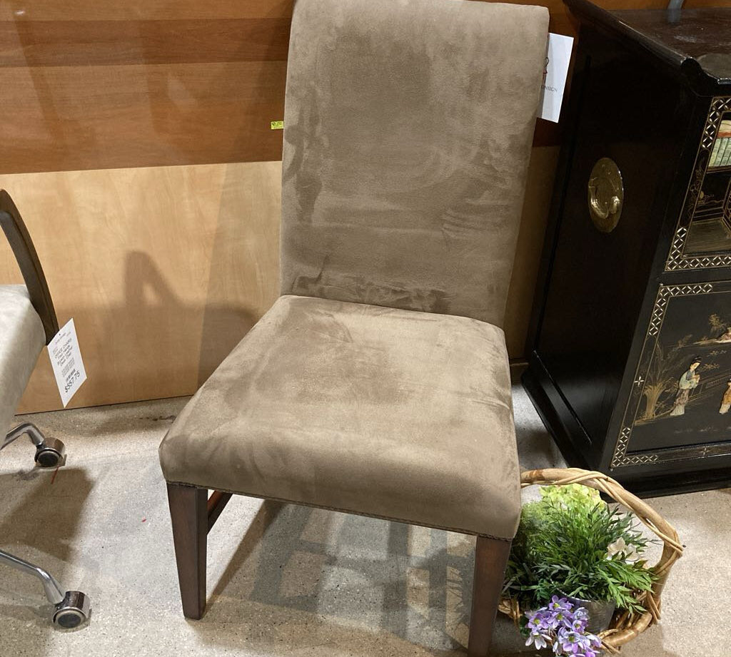 Microsuede & Nailhead Trim DINING CHAIRS 23w22d39h