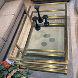 Williams Sonoma Tribeca Glass & Brass COFFEE/COCKTAIL TABLE 52w32d18h