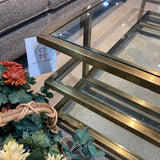 Williams Sonoma Tribeca Glass & Brass COFFEE/COCKTAIL TABLE 52w32d18h