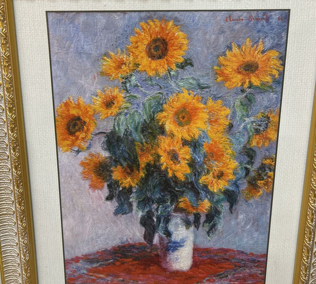 Ornate Framed Claude Monet "Bouquet Of Flowers" ART WORK 22x26