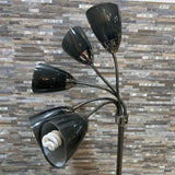 Nickel Five Light Gooseneck FLOOR LAMP 11d67h