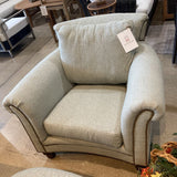 Walter E. Smithe Curved Arm Chair With Ottoman LOUNGE CHAIRS Mint 42w42d32h