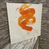 Abstract Orange Swirl On Canvas ART WORK 30x30