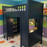 Pottery Barn Kids Camp Twin Loft System BEDS Navy 42w80d79h