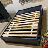 4-Drawer Wood Platform Full Bed BEDS Navy 55.5w77d15h