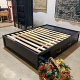 4-Drawer Wood Platform Full Bed BEDS Navy 55.5w77d15h