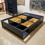 4-Drawer Wood Platform Full Bed BEDS Navy 55.5w77d15h