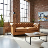 Poly & Bark Lyon Leather SOFA Oscuro Brown 87.5w34d31h