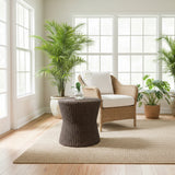 Crate & Barrel Dark Abaca Wicker Stool FURNITURE 19d19h