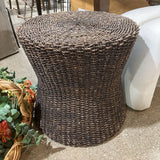 Crate & Barrel Dark Abaca Wicker Stool FURNITURE 19d19h