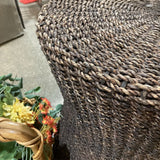 Crate & Barrel Dark Abaca Wicker Stool FURNITURE 19d19h