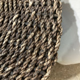 Crate & Barrel Dark Abaca Wicker Stool FURNITURE 19d19h