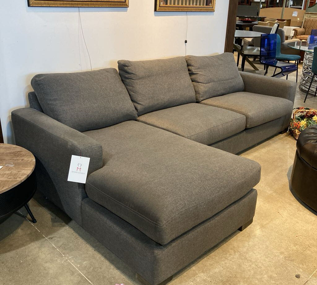 Room & Board Metro Left Facing SECTIONAL Gray 110w64d33h
