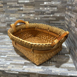 Oval Wicker Basket w/ Wooden Handles ACCESSORIES 18w13d7h