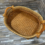 Oval Wicker Basket w/ Wooden Handles ACCESSORIES 18w13d7h
