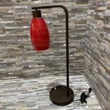 Art Glass Shade w/ Metal Base TABLE LAMP 7d25h