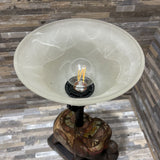 Elephant Base w/ Glass Shade TABLE LAMP 8w4d17h