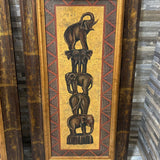 2pc African Stacked Sculpture Depictions ART WORK 13x25