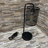 Industrial Grid Mesh TABLE LAMP Black 5.5d16h