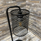 Industrial Grid Mesh TABLE LAMP Black 5.5d16h