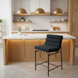 Denver Modern Vail Counter BAR/COUNTER STOOL Charcoal Boucle/Oak 19.5w22.5d33.5h