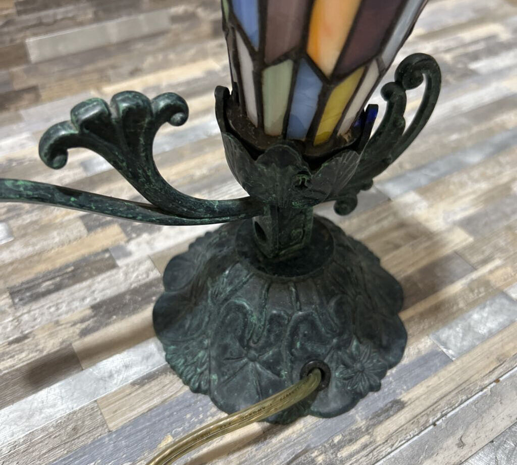 Vintage Tiffany Pond Lily Accent Lamp TABLE LAMP 7w4d8h