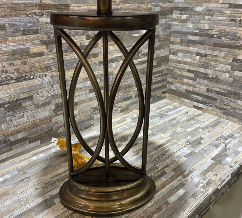 Patinaed Open Arch Base w/ Tulip Shade TABLE LAMP 14Wx29H