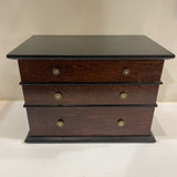 French Deco Style Wood Jewelry Box w/ Brass Handles ACCESSORIES 13Wx8Dx9H