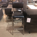 Waylon Leather Bar Height BAR/COUNTER STOOL Black 16Wx21Dx43H
