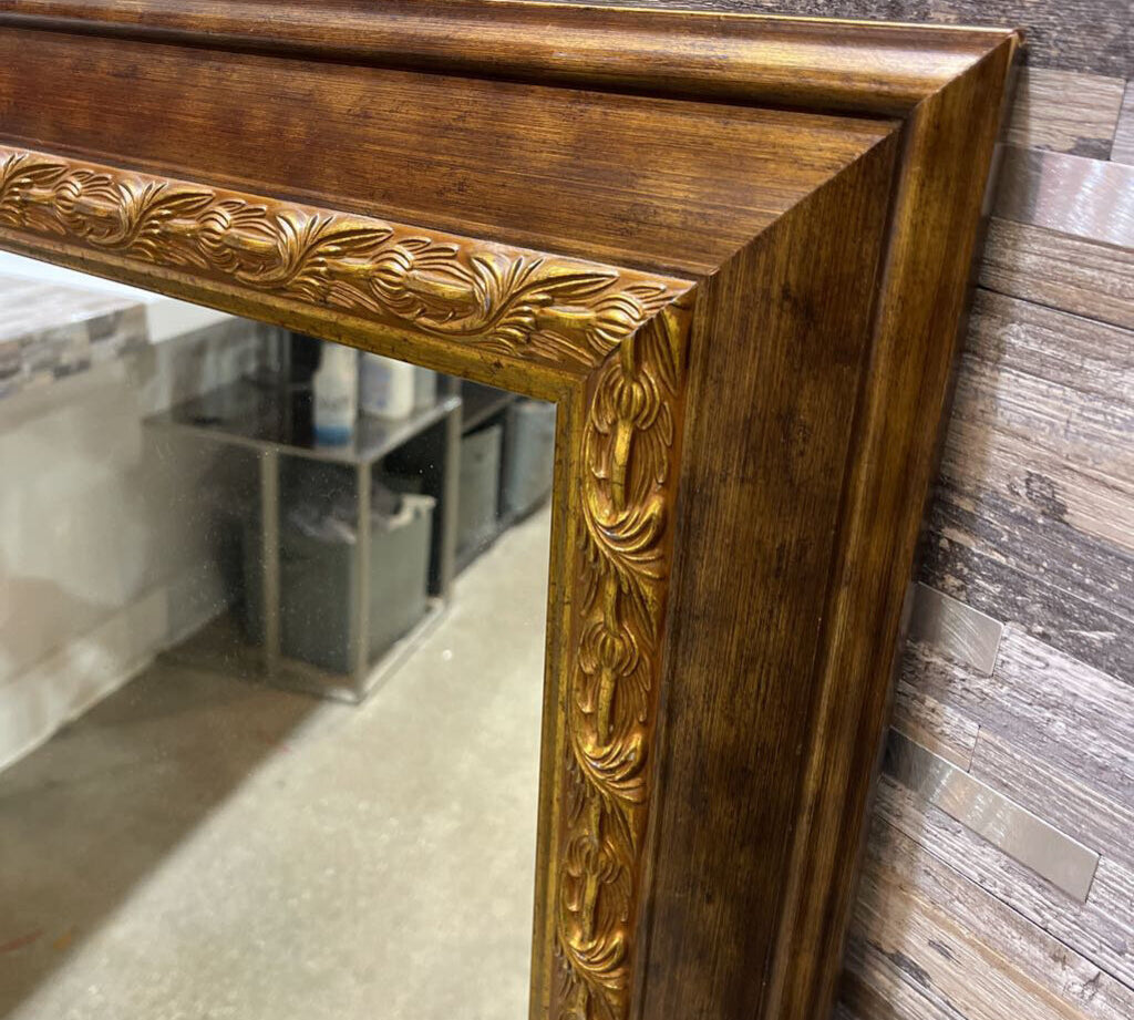 Wood Frame w/ Leaf Pattern Rectangular MIRRORS 34Wx49H