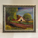 Original Rural Landscape Painting on Board Signed Jeff K ART WORK 24Wx20H